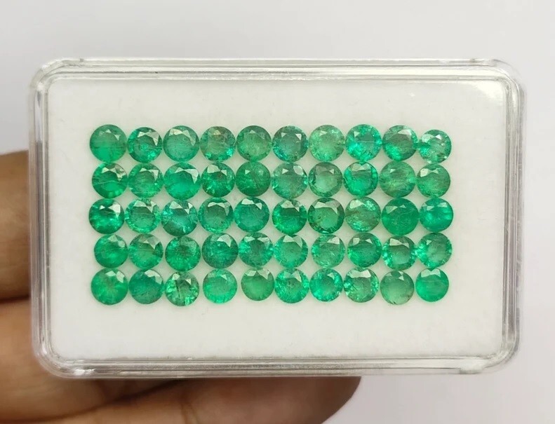 Natural Colombia Green Emerald 5 MM Round 16Pcs Lot GIE Certified Loose Gemstone