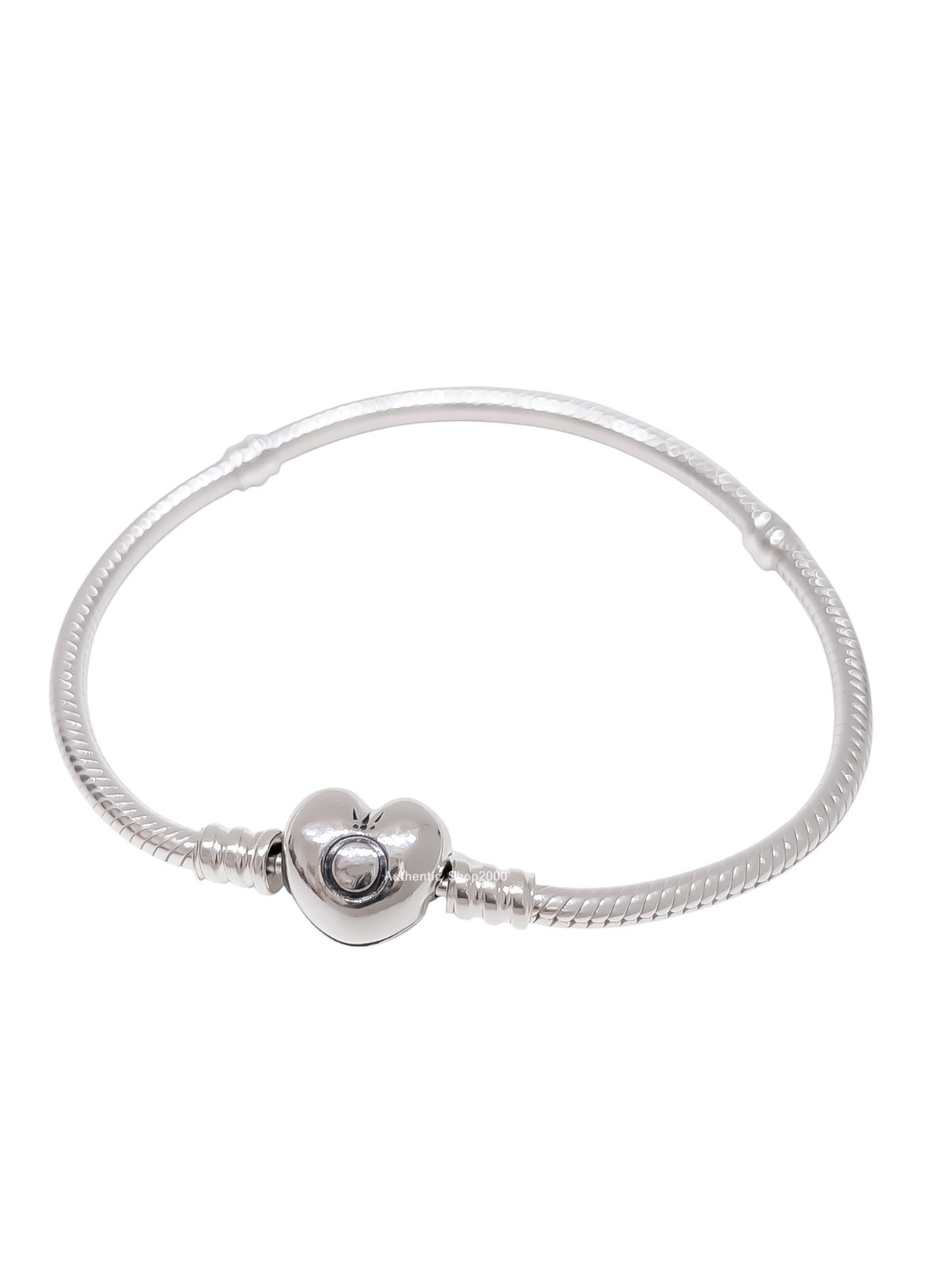 New Pandora S925 Sterling Silver Charm Bracelet with Heart Clasp 590719