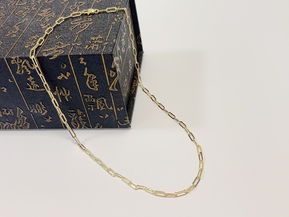 Real Genuine 10K Solid Yellow Gold Paperclip Chain Necklace 22inch 4mm