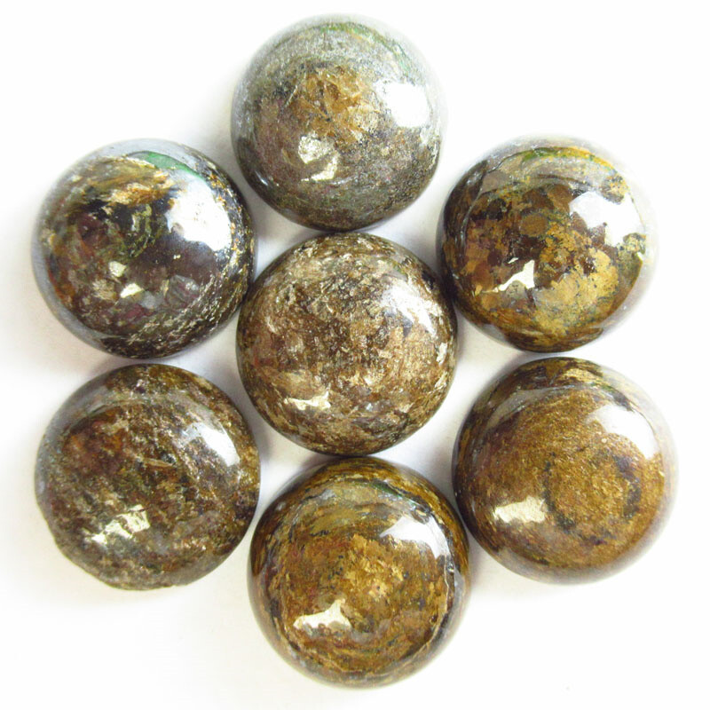 7Pcs 18x7mm Natural Bronzite Round Cab Cabochon B65407