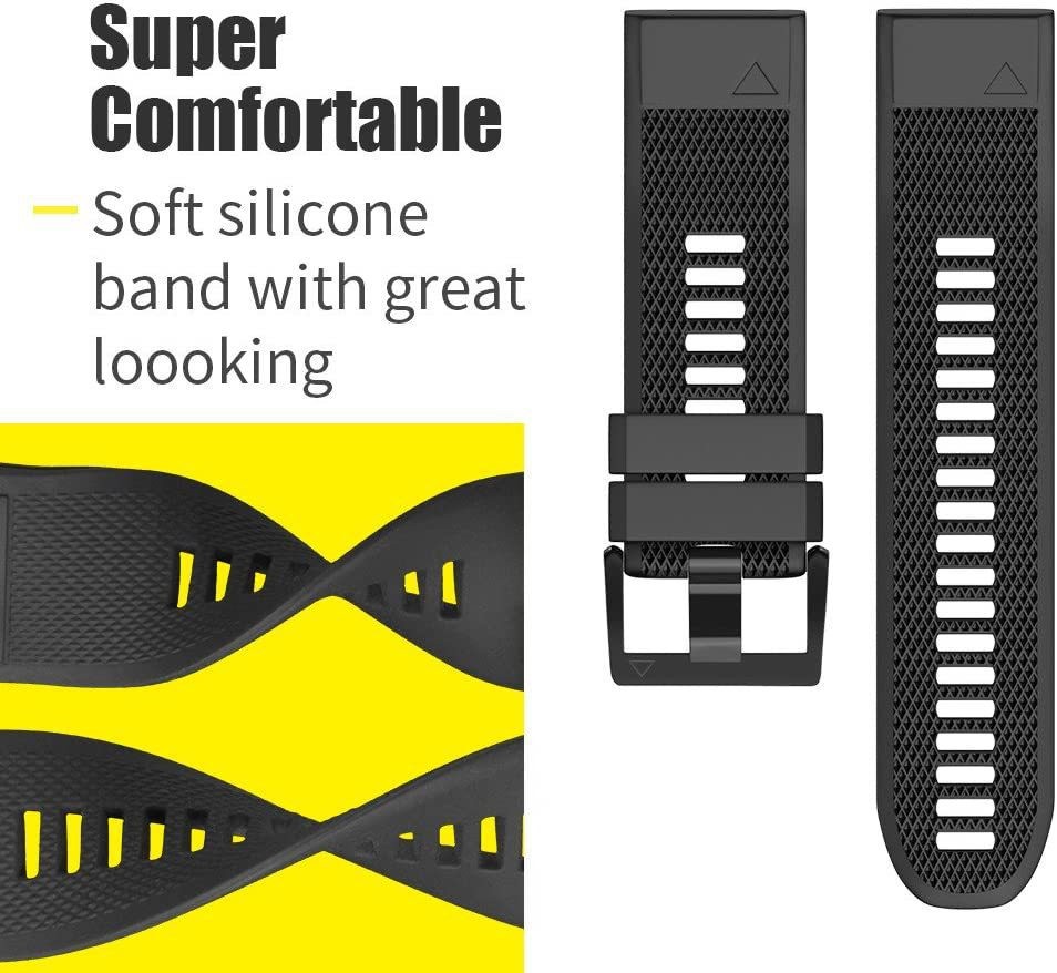 Quick Fit Release Silicone Band for Garmin Quatix 7 Sapphire Edition 7 6 5 Strap