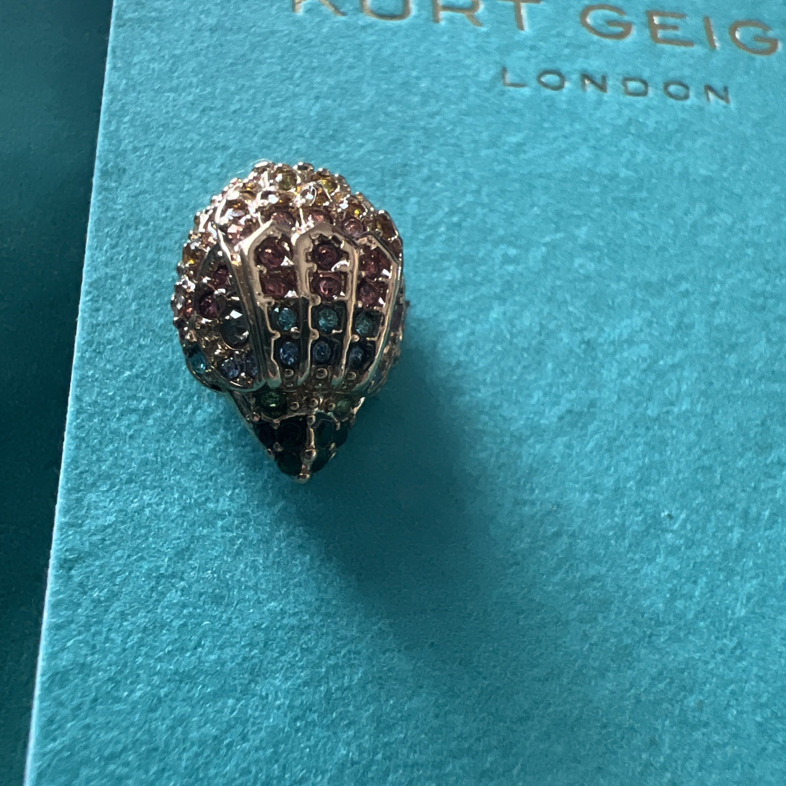 KURT GEIGER LONDON GOLD TONE PAVÉ MULTICOLOR CRYSTAL EAGLE STUD EARRINGS NWT