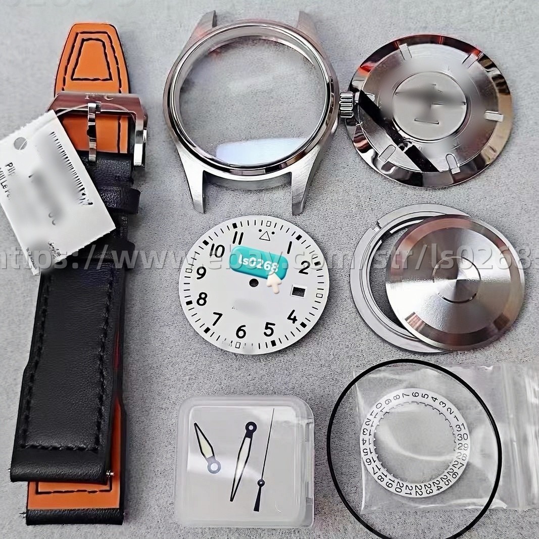DIY Watch Part Kit for 2824 2892 Case+Dial+Hands+Leather Strap