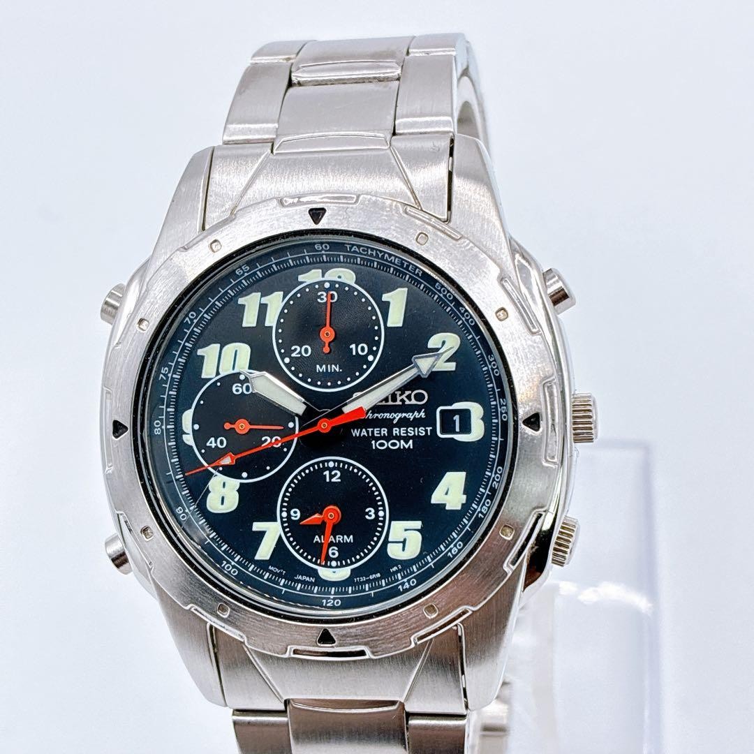 SEIKO 7T32 6M30 Chronograph Made in 2000 100m Water Resistant