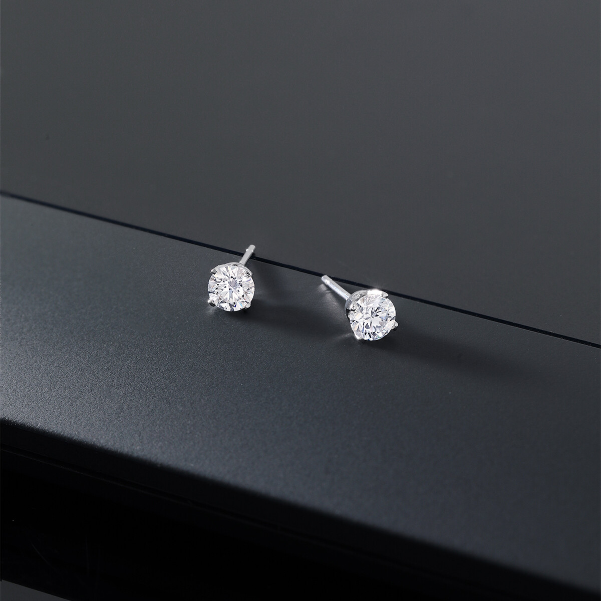 14K White Gold Lab Grown Diamond Stud Earrings | Gold Earrings For Women | E-F