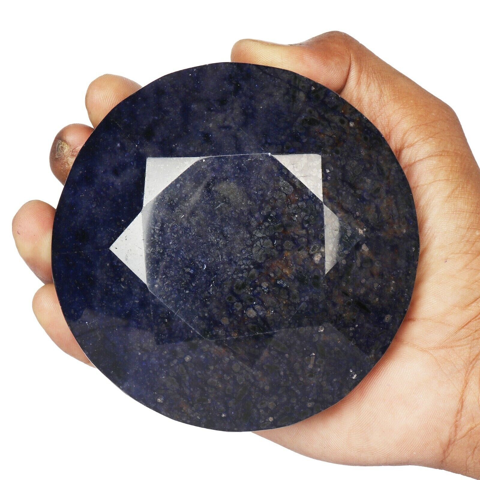 Large Natural Huge Blue Sapphire 1100 Ct Round Facete Cut Loose Gemstone Jewelry