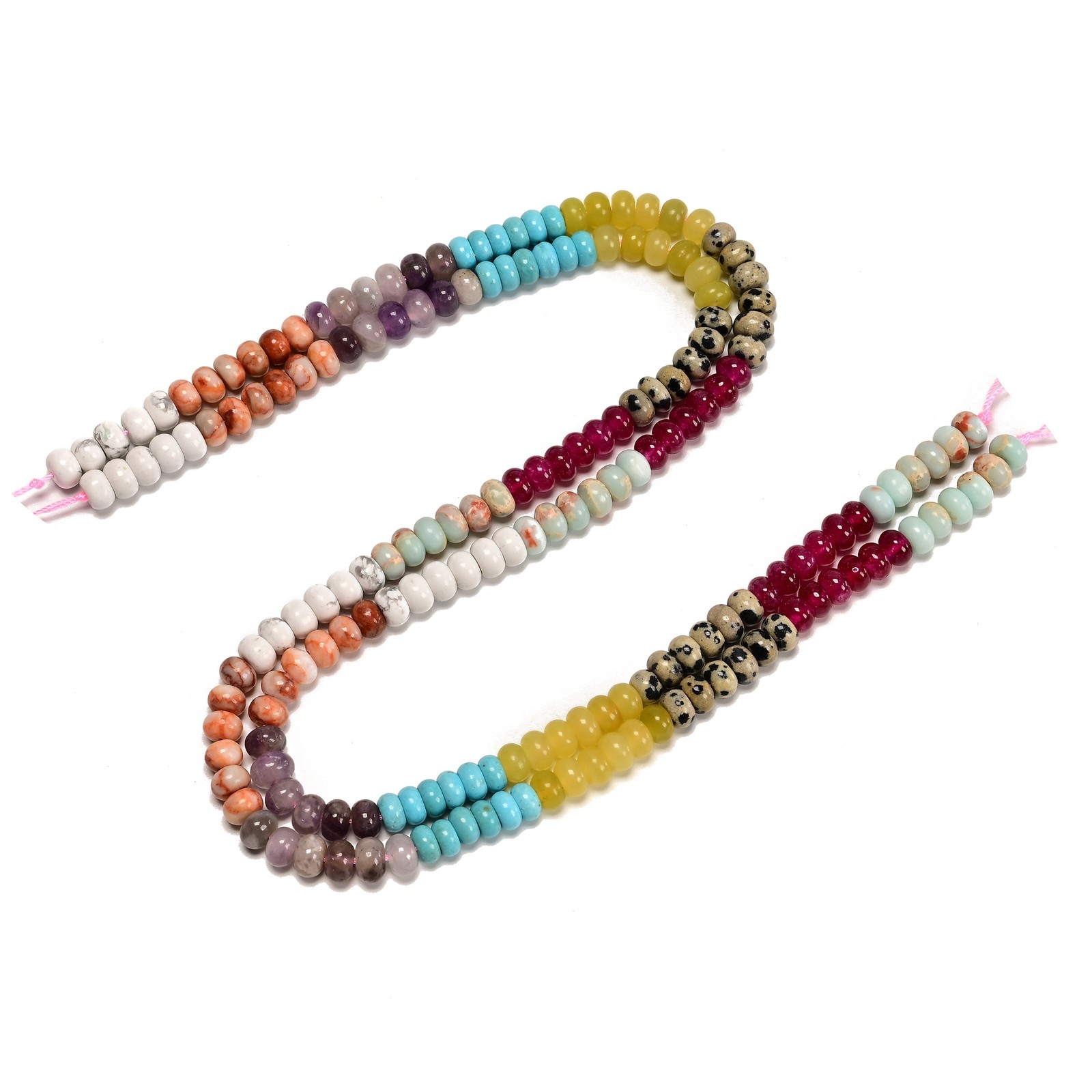 18 Gradient Multi-color Gemstone Smooth Rondelle Beads Size 4x6mm 15.5″ Strand
