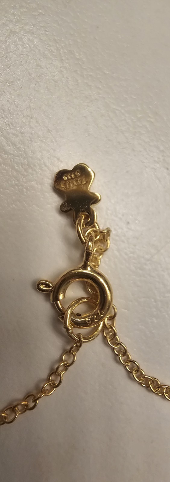 TOUS NECKLACE GOLDEN PLATED RINESTONE BEAR