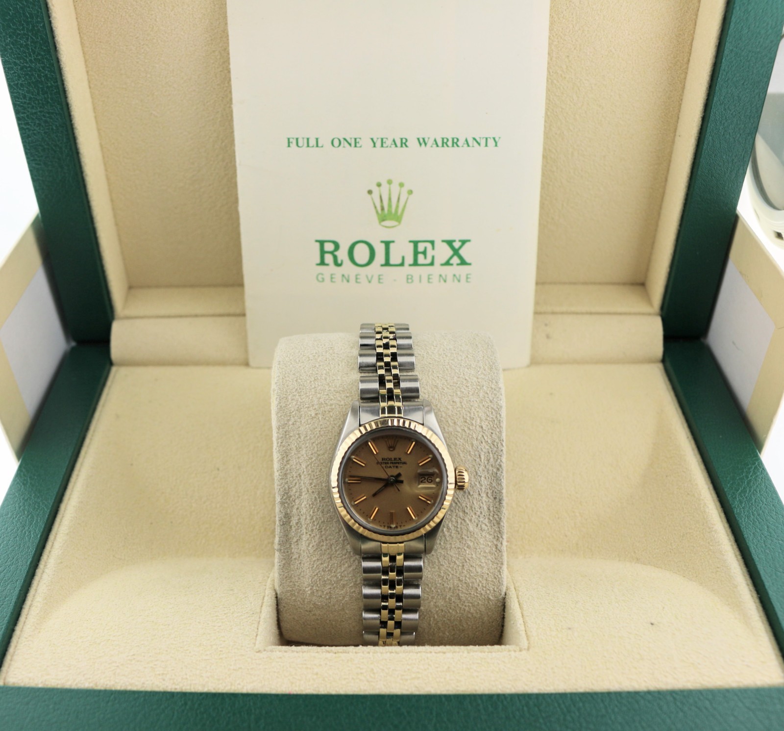 1980 Rolex Ladies Datejust 6917 Champagne Dial Jubilee TT 18kt with Papers 26mm