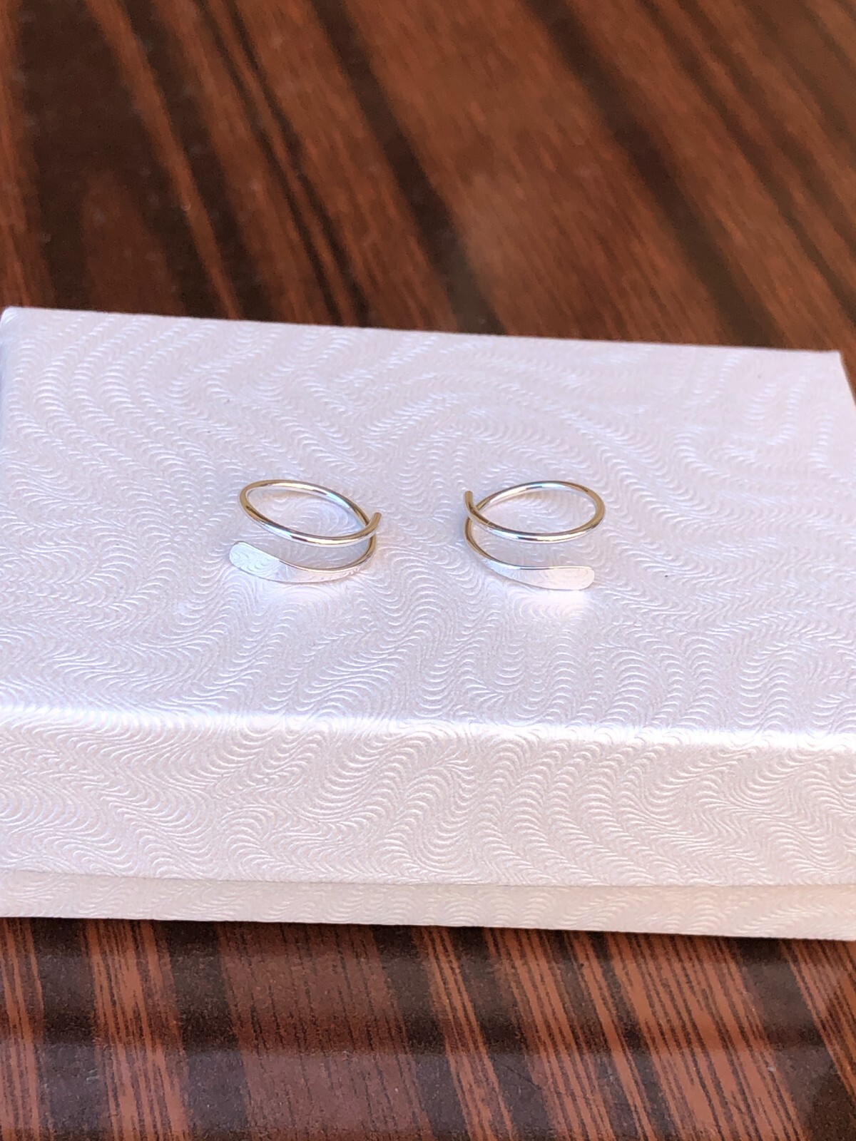 925 Sterling Silver Spiral Threader Huggie Hoop Earrings 10mm x0.5mm VERY TINY