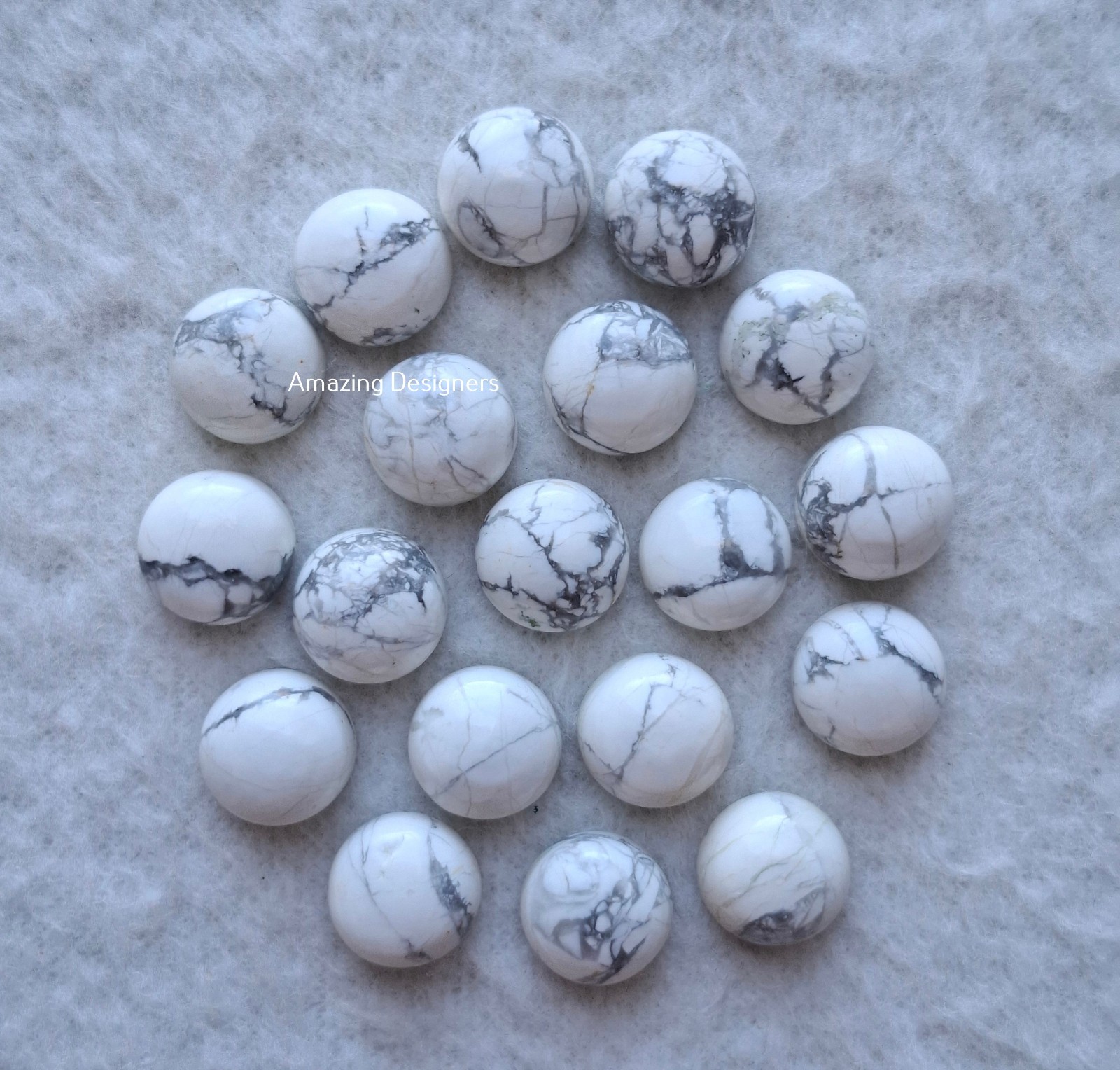 Natural White Howlite Round Cabochon 5mm to 20mm Loose Gemstone