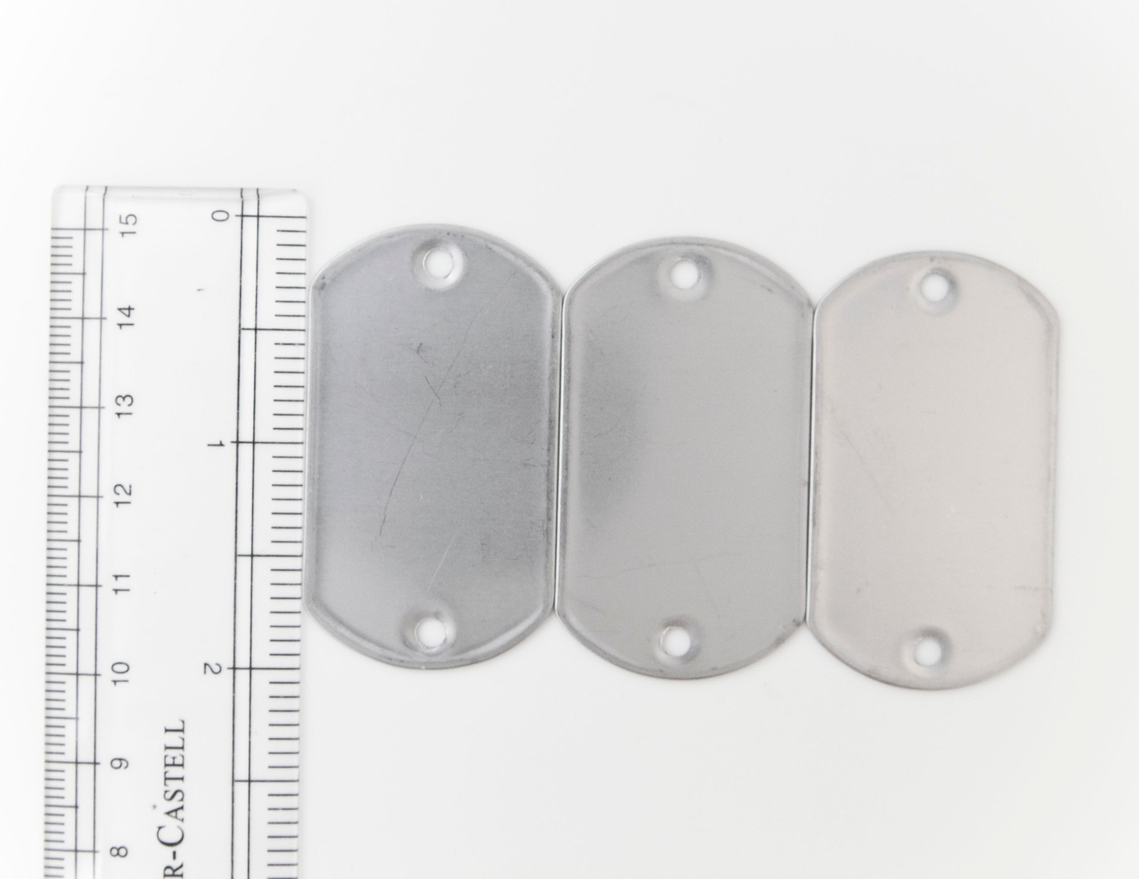 WHOLESALE 10 25 50 100 TWO HOLE BLANK DOG TAG STAINLESS STEEL MILITARY SPEC