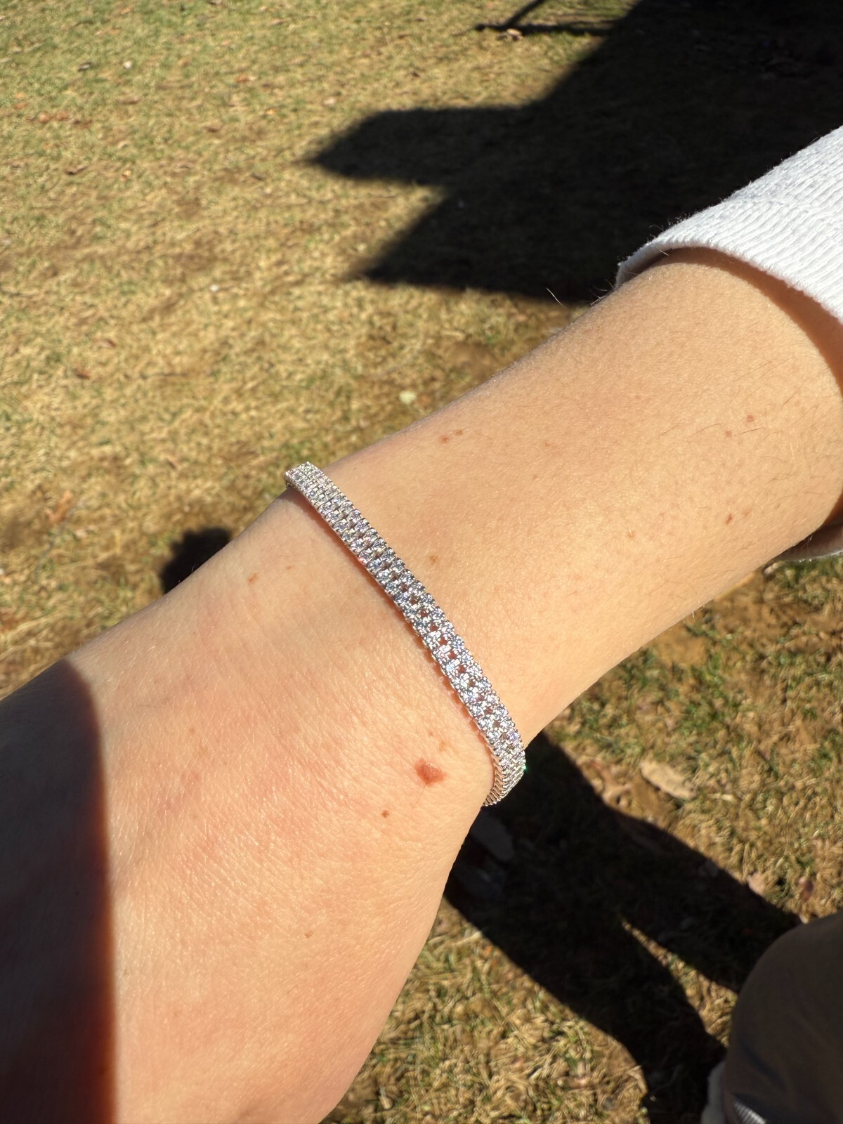 Real 925 Sterling Silver Micro Two Row 4.5mm Tennis Bracelet CZ 6-8″ Iced