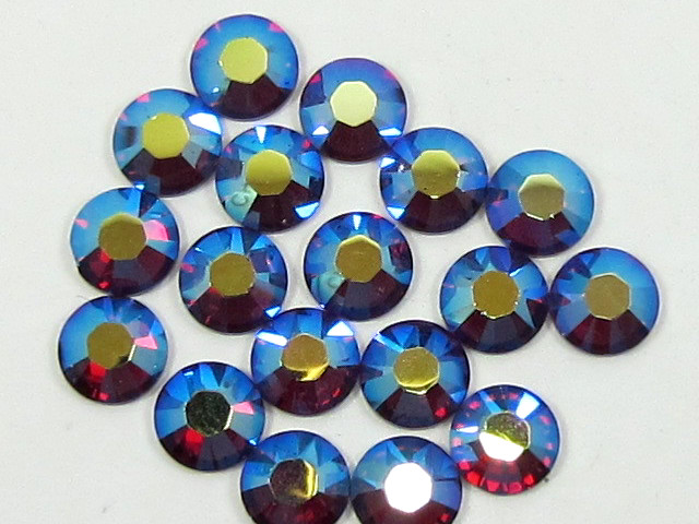 12ss RUBY AB FLATBACK European Rhinestones 1gr.