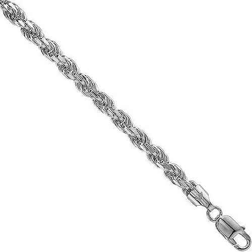 5mm Sterling Silver D/C Rope Chain Necklaces Bracelets Handmade Italy 7 to 30 in