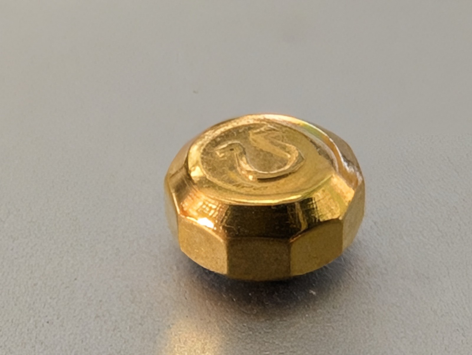 Swiss Made CROWN yellow for Omega 4.5mm x 2.0 Tap 10 NEW, ten sided