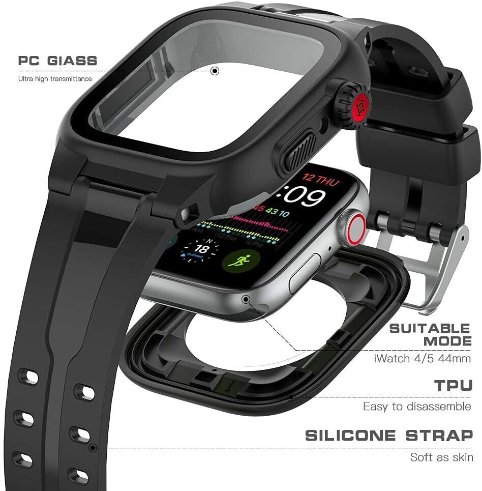 Waterproof Case with Bands Strap For Apple Watch Series 9 8 7 6 5 4 3 44/45MM
