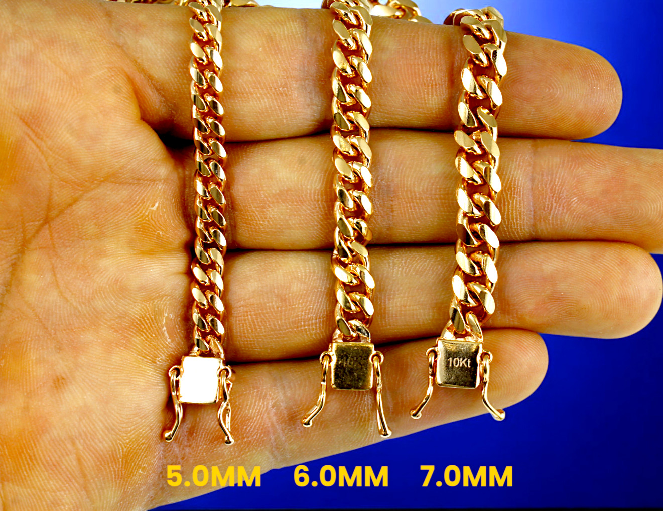 10K Rose Gold SOLID Miami Cuban Necklace Bracelet Chain Real 2mm-6mm 7″-30″