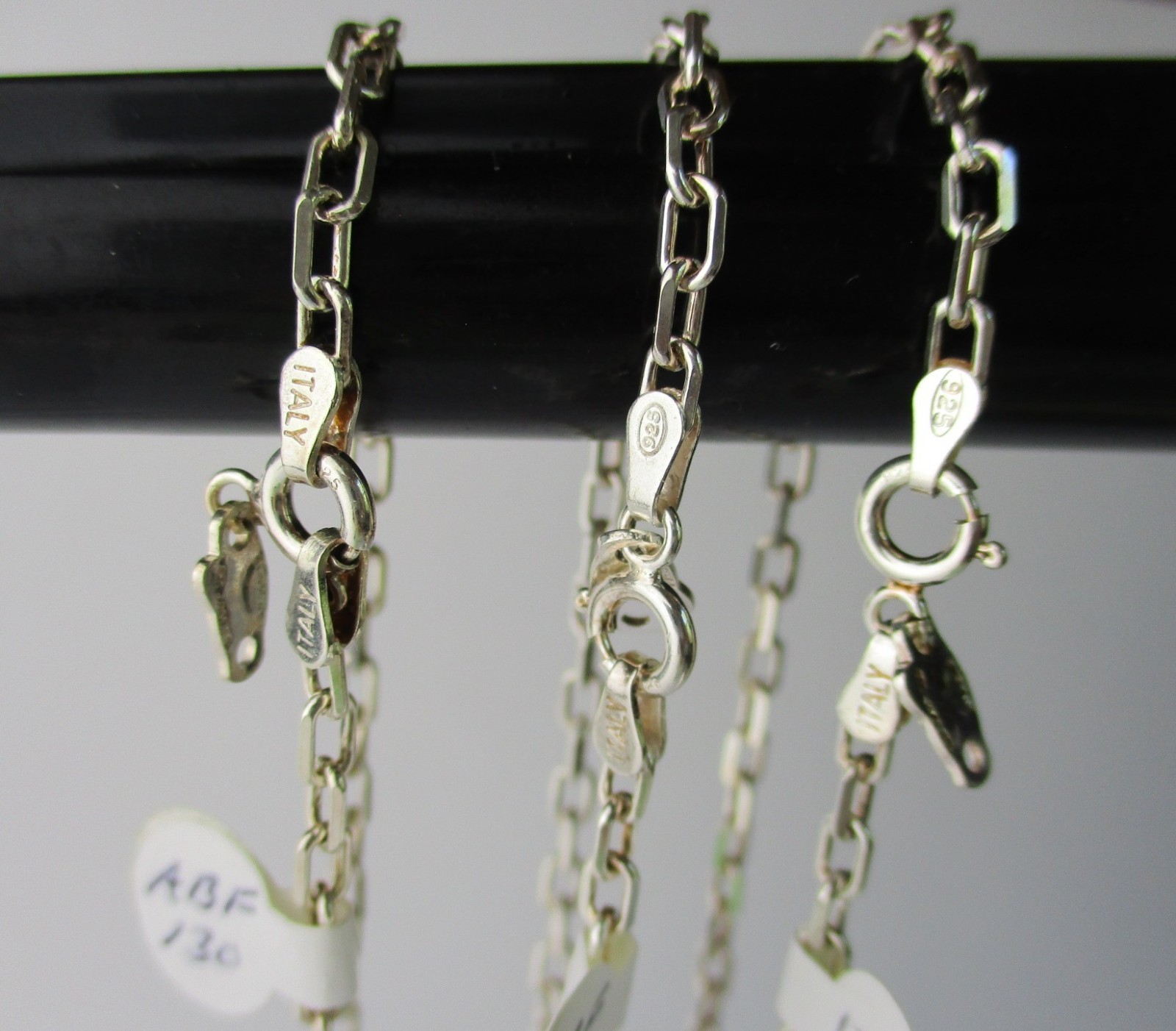 Sterling silver bracelet chain 7 1/2 to 9 1/2 inch Stefanie St Jaques Italy