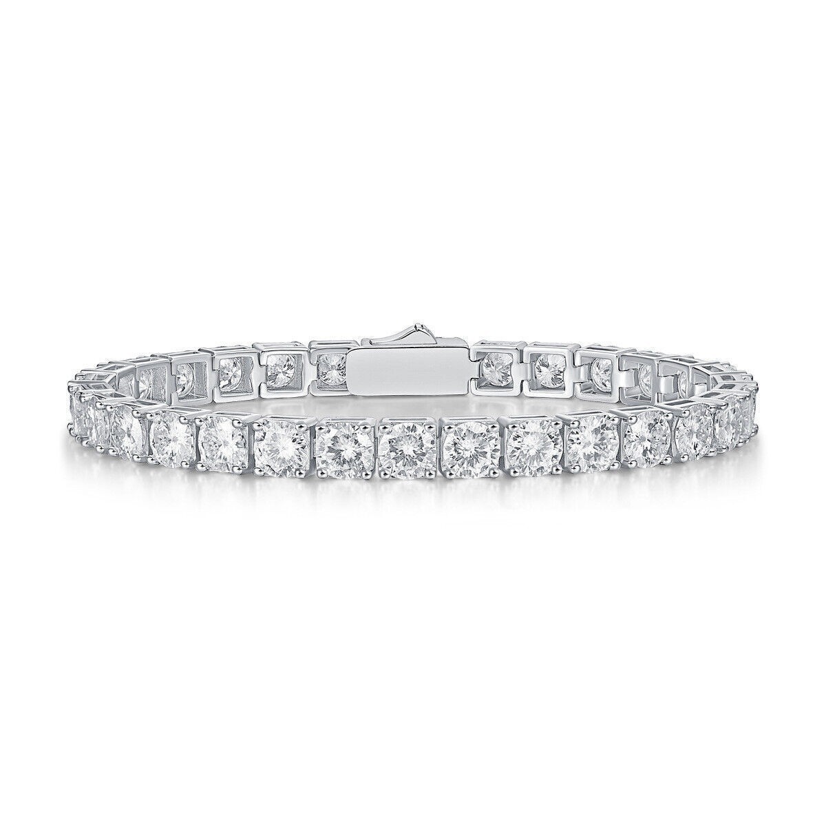 2-6.5mm GRA Certified D VVS1 Moissanite Tennis Bracelet 925 Sterling Silver