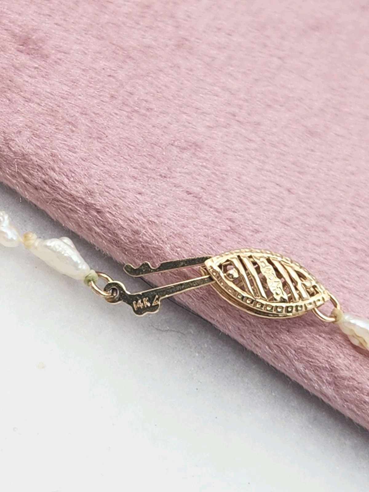 Vintage Rice Pearl 14k Clasp 32″ Necklace Long Layer Or Wrap For Two 16″ Strands