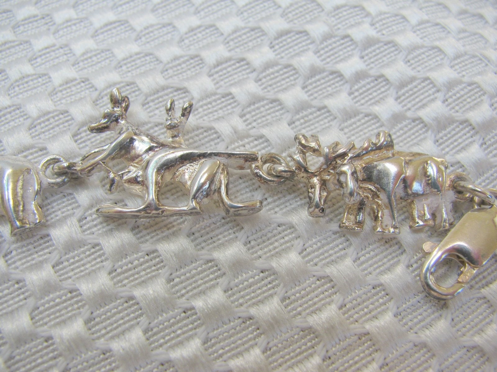 Sterling Silver Noah’s Ark Bracelet Lobster Clasp 7 ¼”