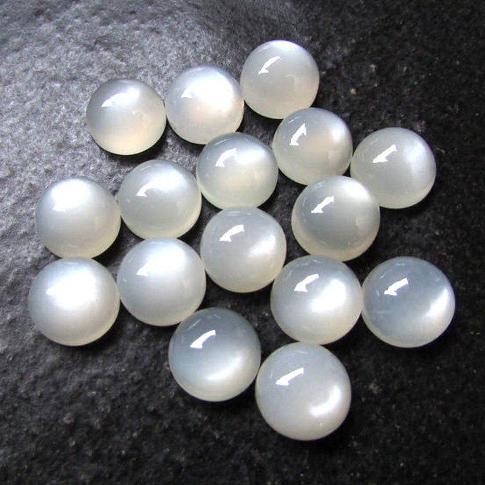 White Moonstone Round Cabochon 3mm To 12mm Natural Loose Gemstone