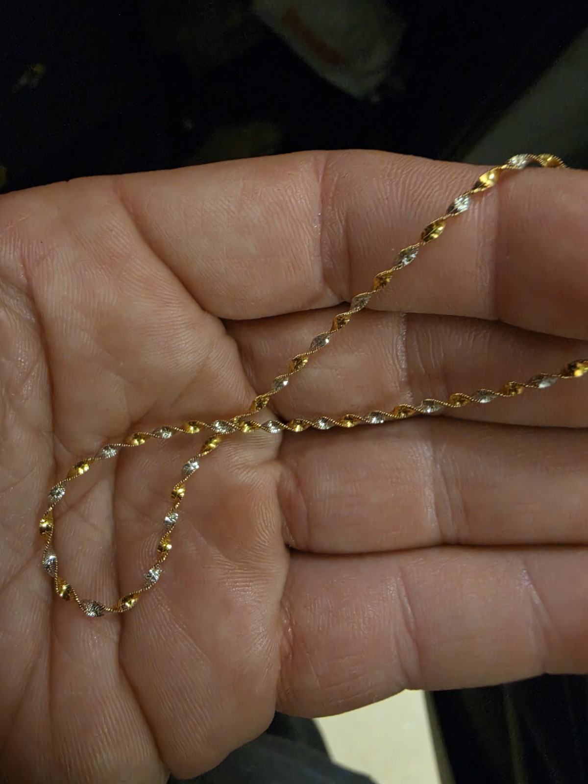 14k Yellow Gold Singapore Chain Necklace Lobster Clasp Signed No Stone
