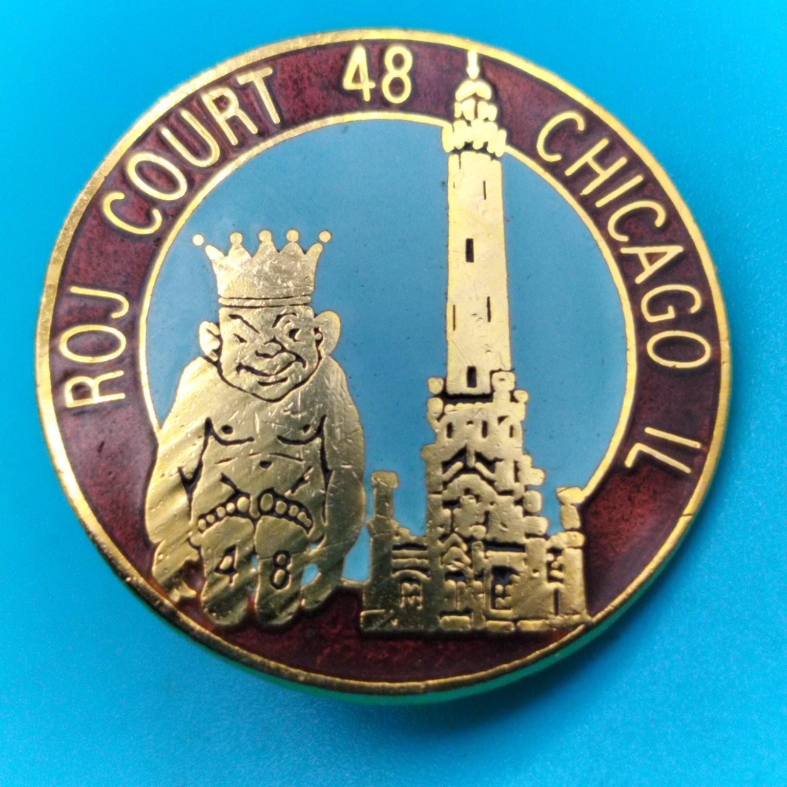 ROJ Court 48 Chicago IL Enamel Lapel Pin 1 Inch Collectible