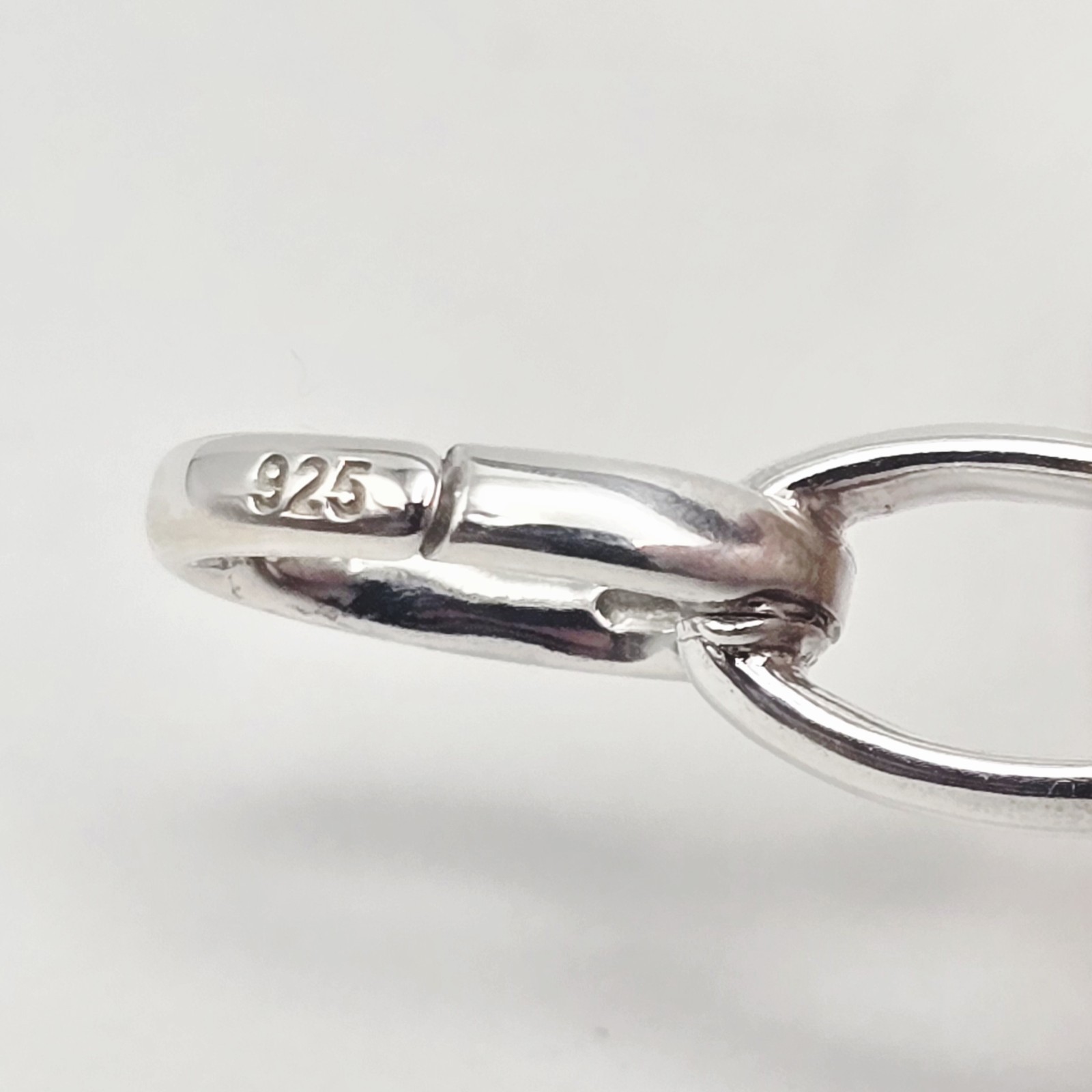 .925 Sterling Silver Oval Double Link Push Hinge Lever Clasp 19x7mm Extender