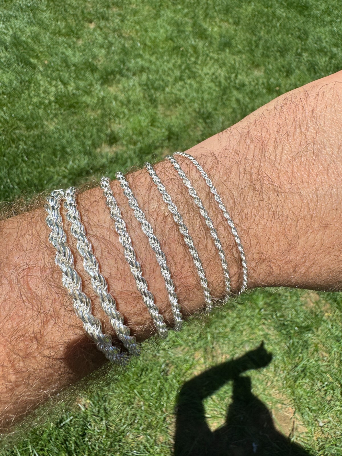 Real Solid 925 Sterling Silver Rope Bracelet 2mm-6mm Men’s Women’s 6-9″