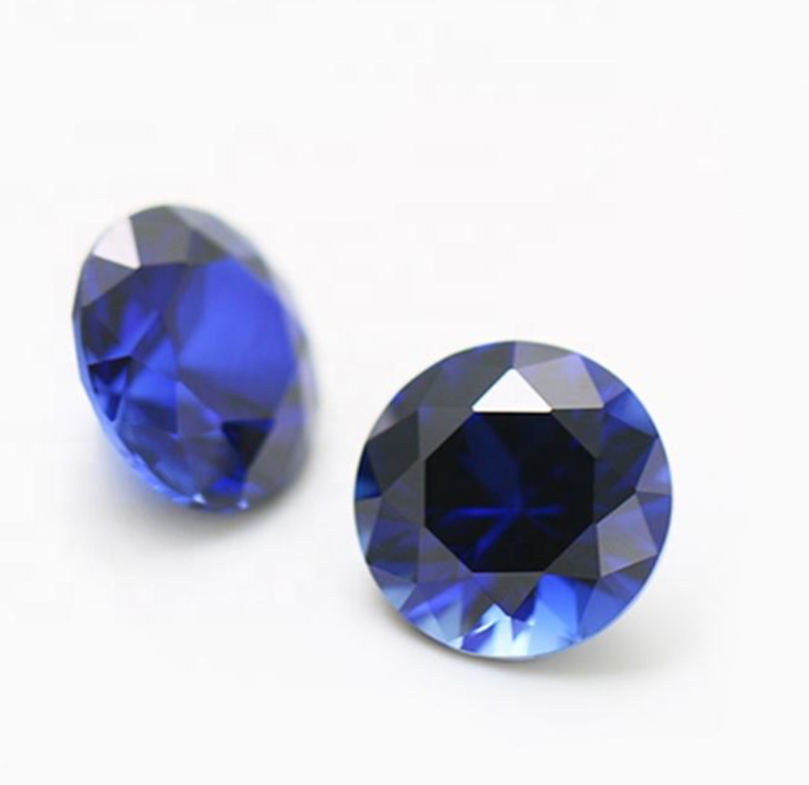 Lab Created Blue Sapphire Corundum Round Faceted AAA Loose Stones (3mm – 15mm)
