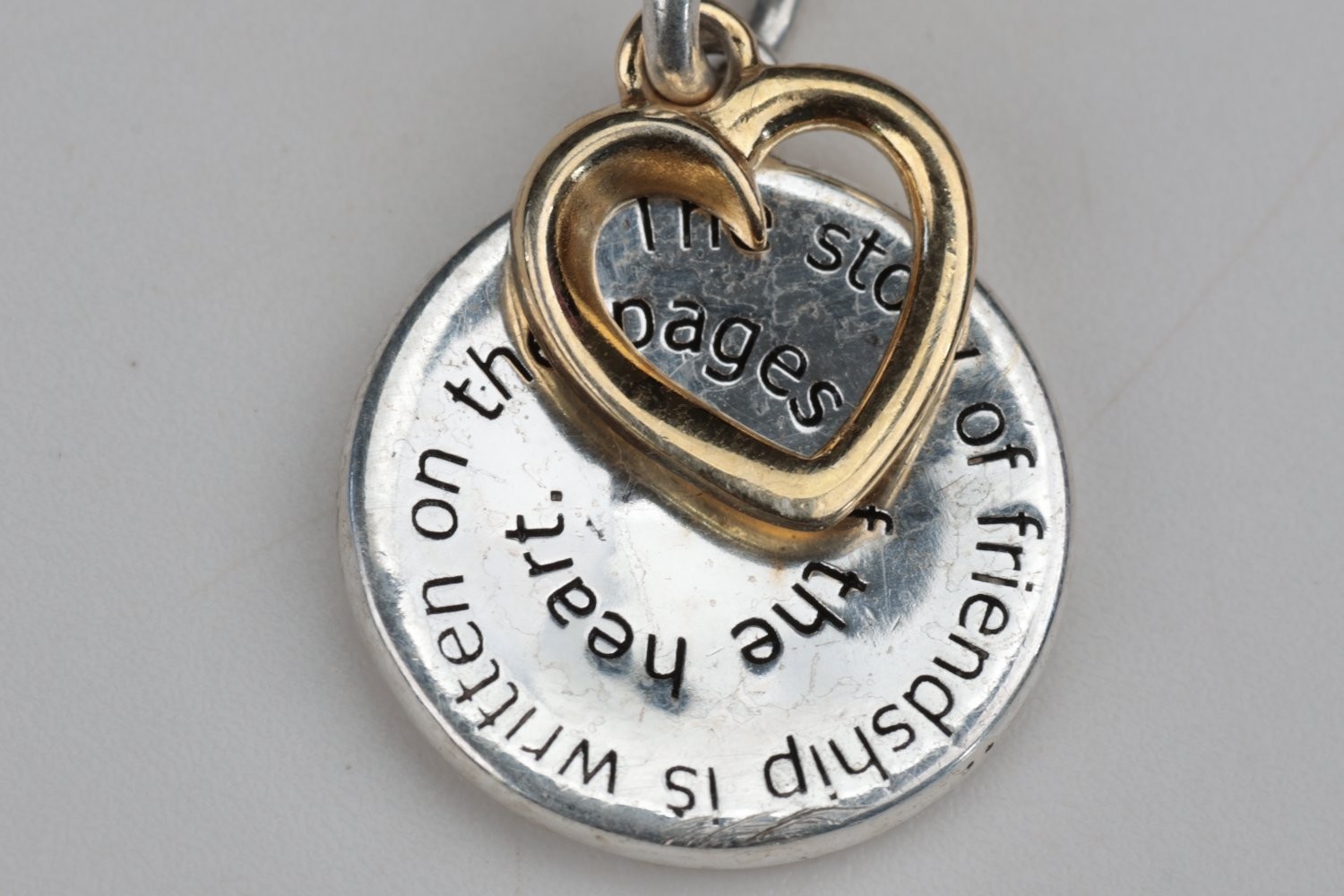 Sterling Silver Friendship Heart Pendant Necklace 925 Italy 18 Inch 4.28g