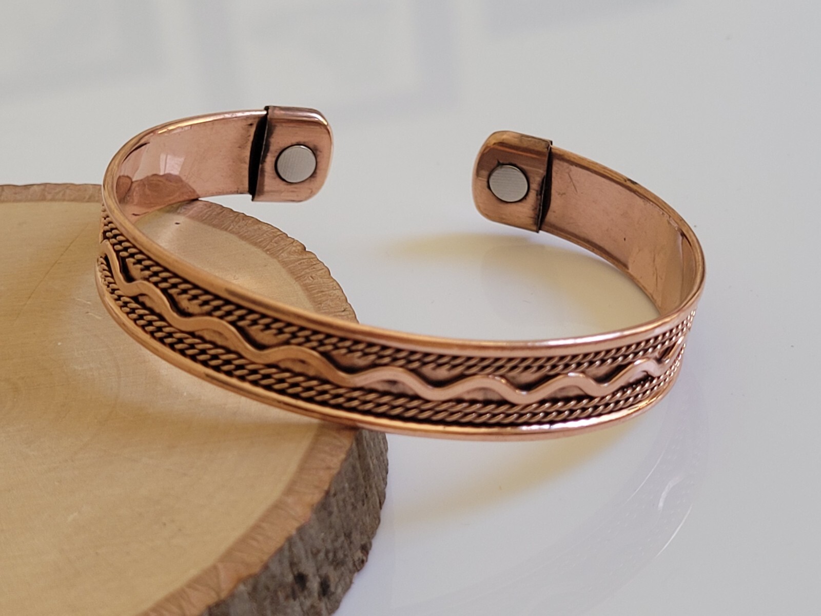 Pure Copper Magnetic Bracelet Arthritis Pain Therapy Energy Cuff Bangle