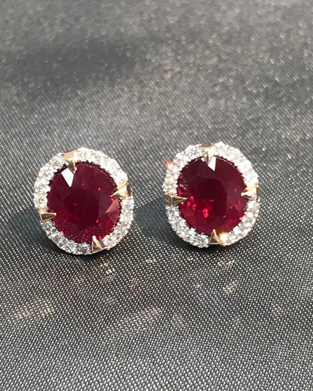 5.60 Ct Oval Cut Natural Ruby Earring 14k Solid White Gold Stud Earrings