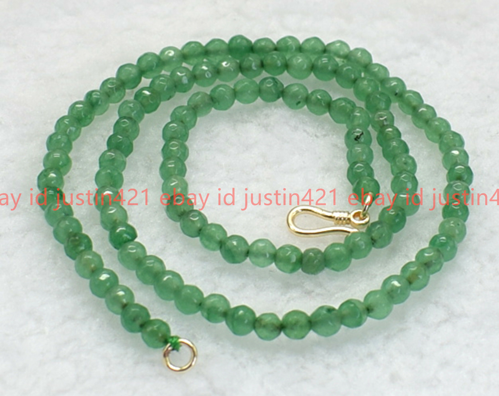 Genuine Natural 4mm Light Green Jade Round Beads Gemstone Necklace 16-28 in
