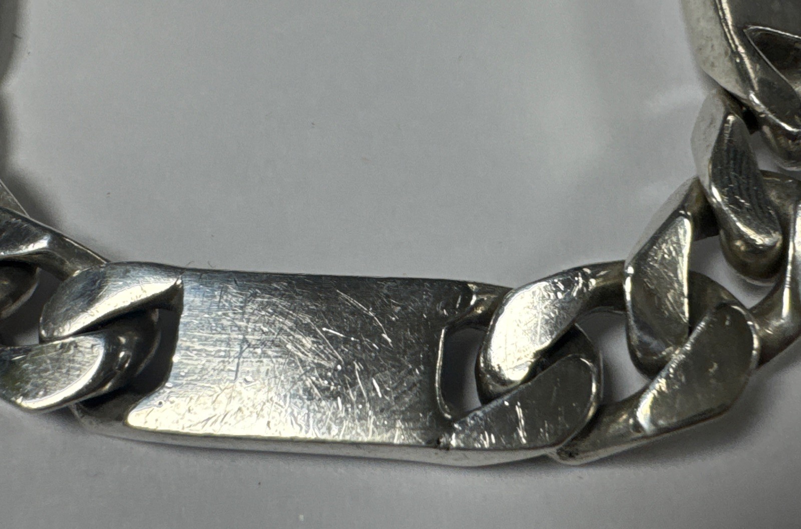 Sterling Silver 3-Bar ID Identity Bracelet Fully Hallmarked 925 9mm HEAVY 8″