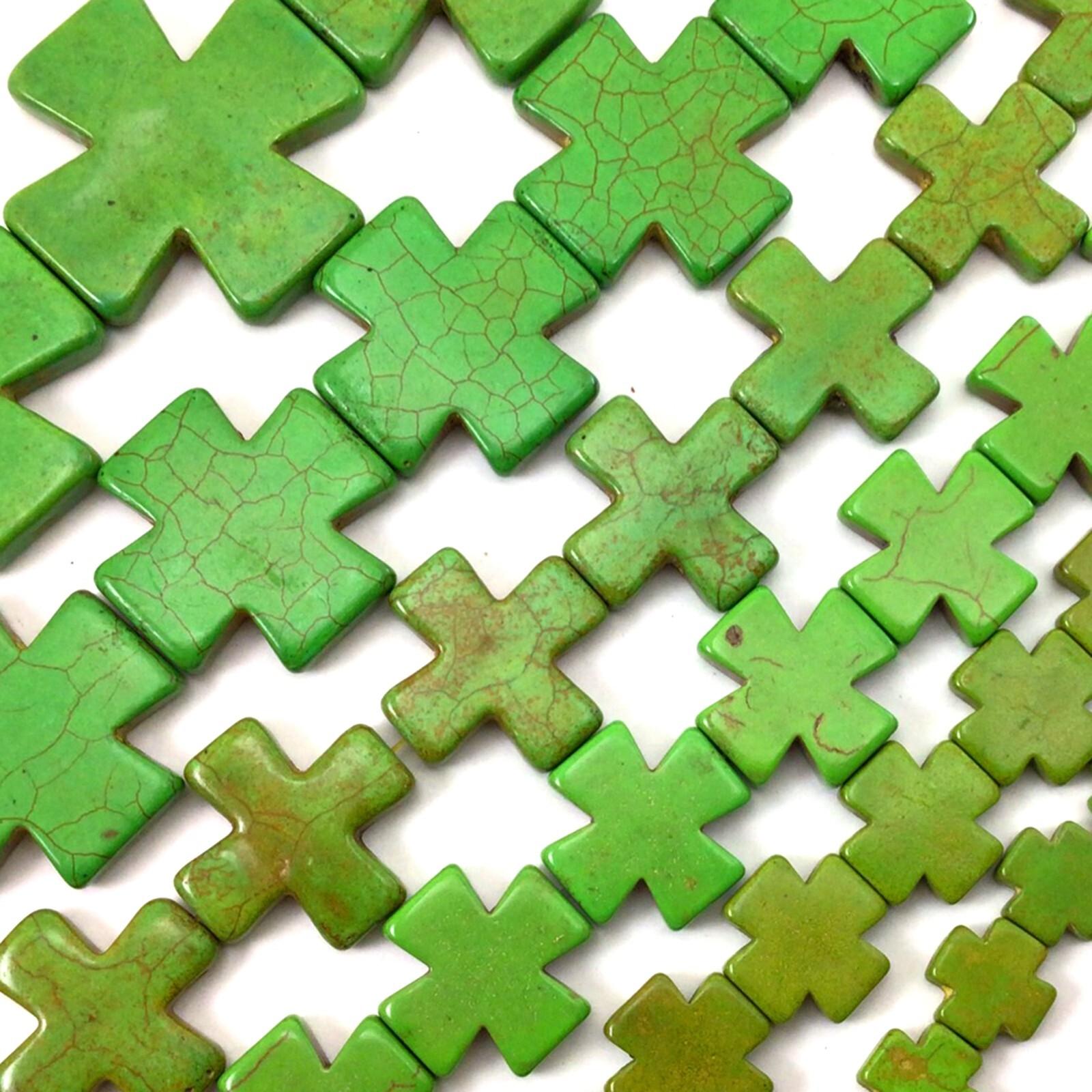 Green Cross Square Howlite Turquoise Spacer Loose Bead 15mm 20mm 30mm 15″ DIY