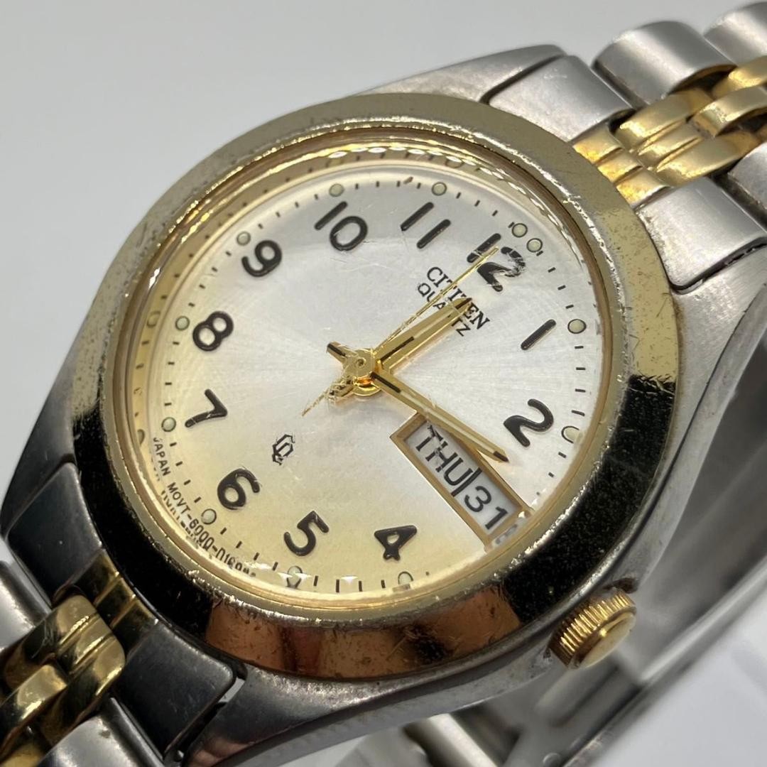 Excellent condition, fully functional CITIZEN quartz wristwatch, day-date, two-t