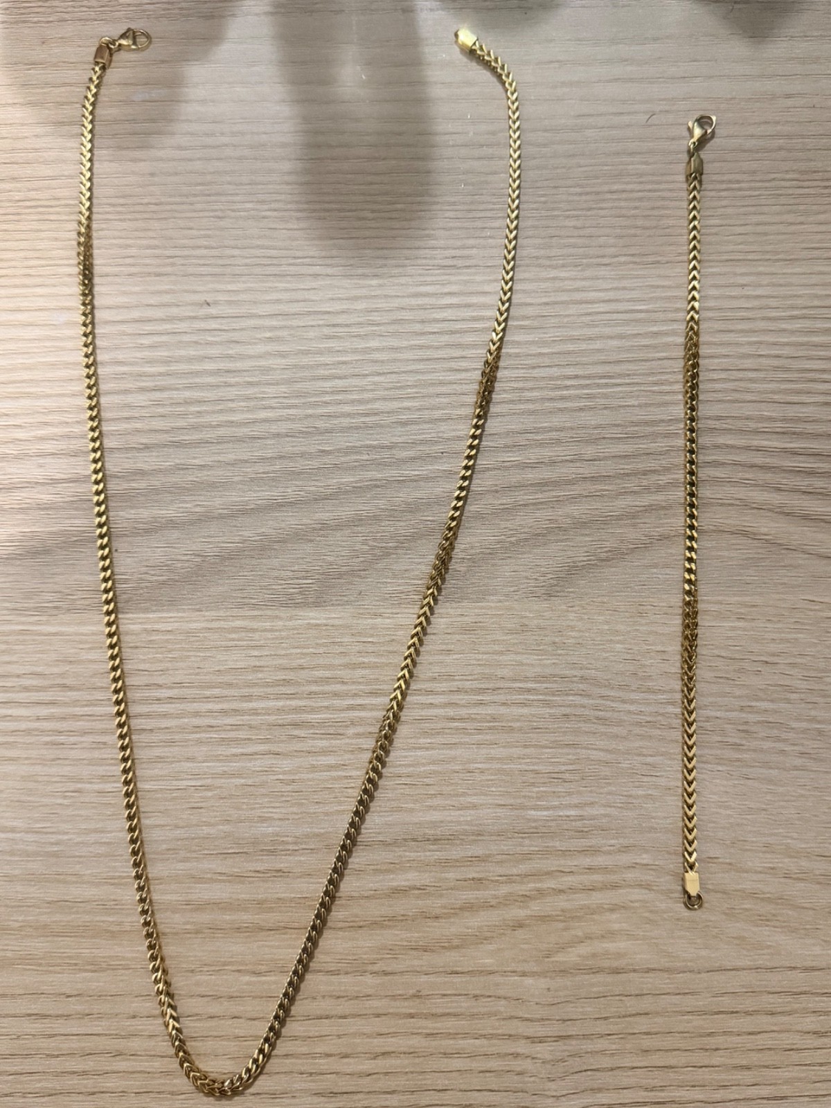 Gold chain and bracelet Stainless steal