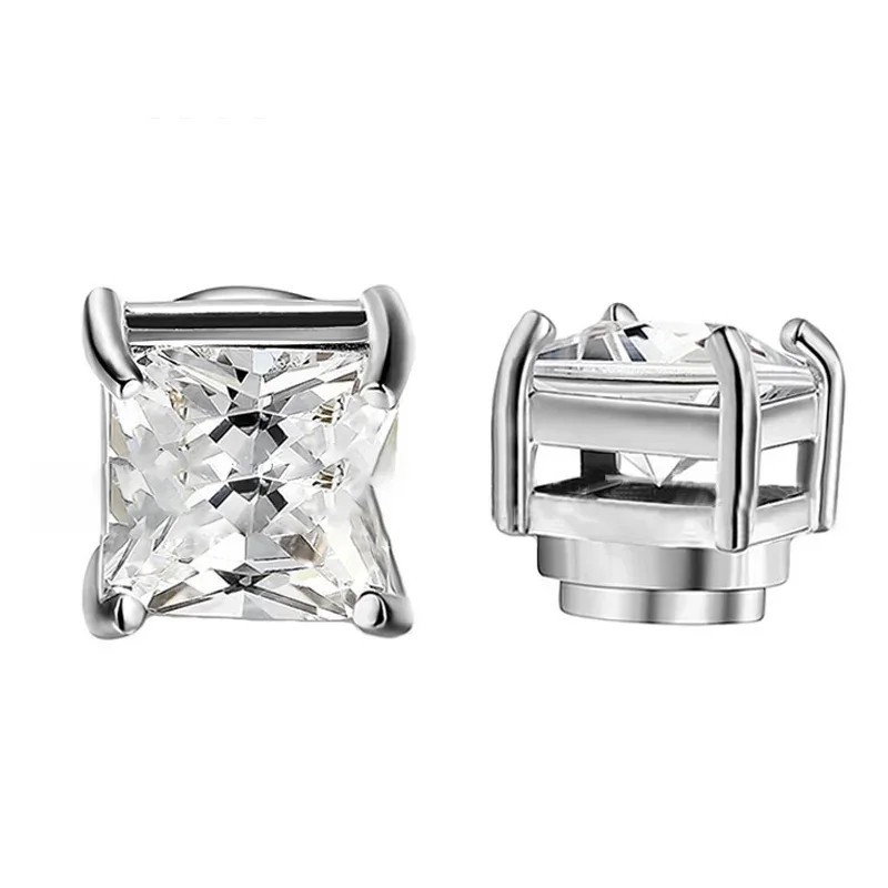Steel Magnetic Stud Earrings 6MM For Women Men Non-Piercing Clip On Stainless
