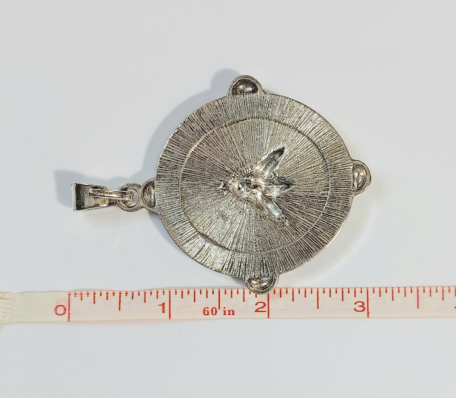 Large Silver Bee Insect Necklace Pendant