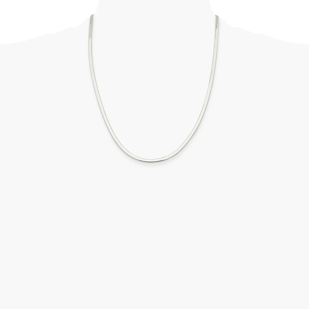 Sterling Silver 3mm Magic Herringbone Chain Necklace 16″-24″