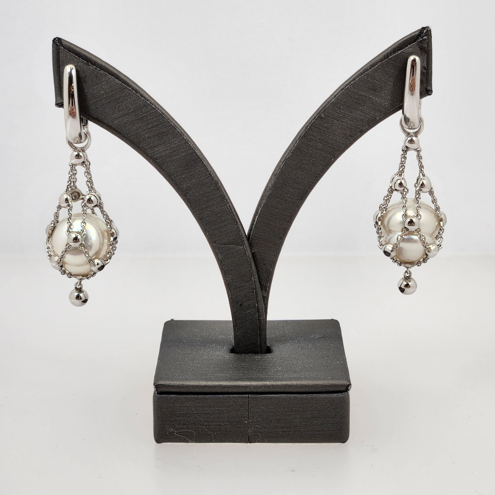 Paspaley Lavalier Pearl Earrings, 12mm South Sea Circle Pearls, 18ct White Gold