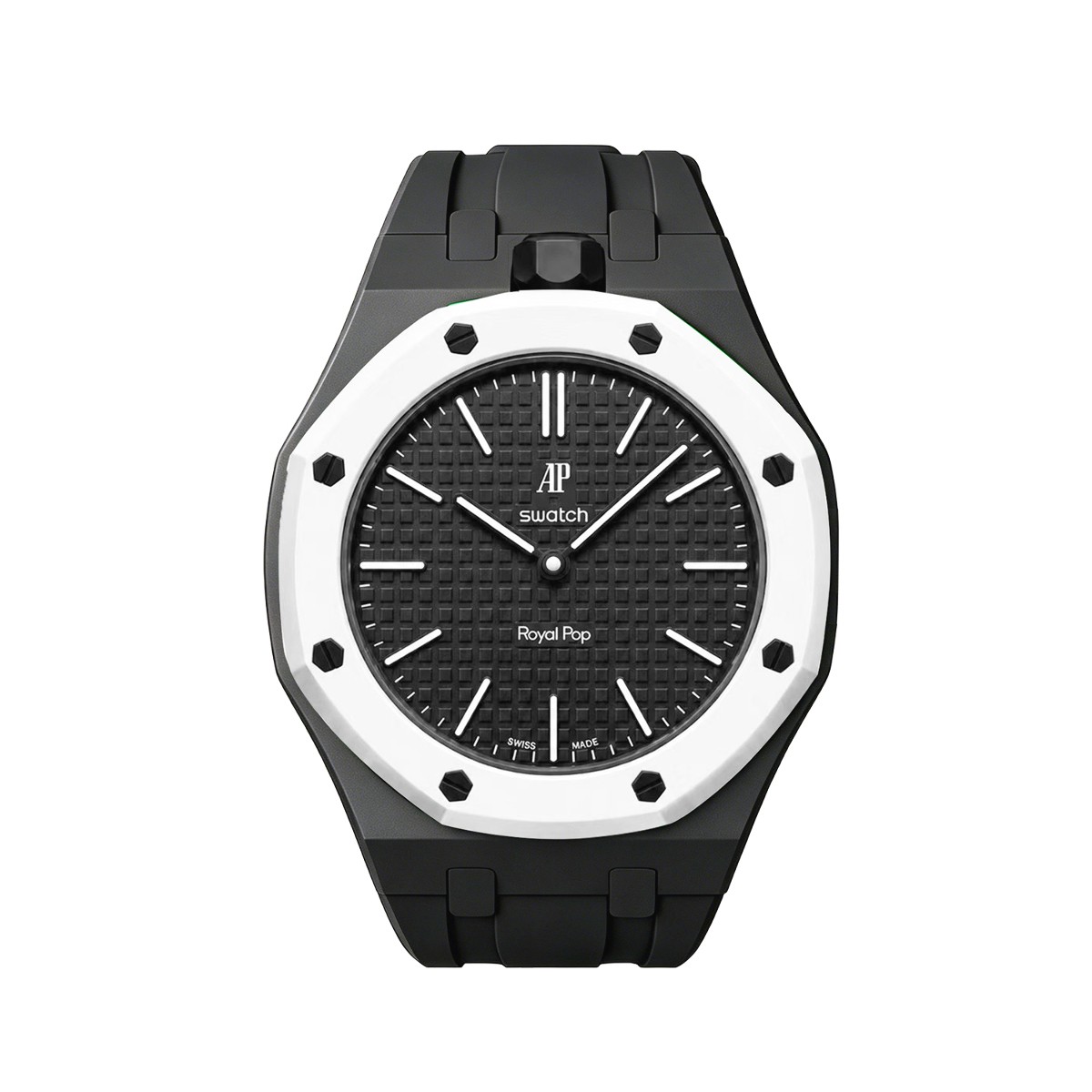 Ceramic Case Silicone Strap Band for Royal Pop AP Swatch Pocket Watch Conversion