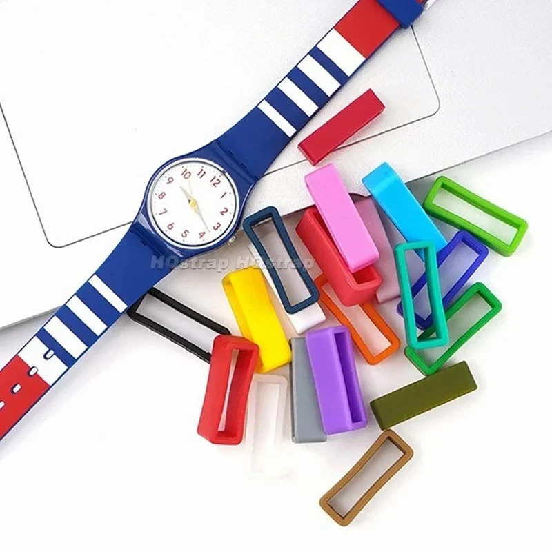 4pcs Silicone Watch Band Keeper Loop Rubber Strap Holder Rings 12mm-22mm Univers
