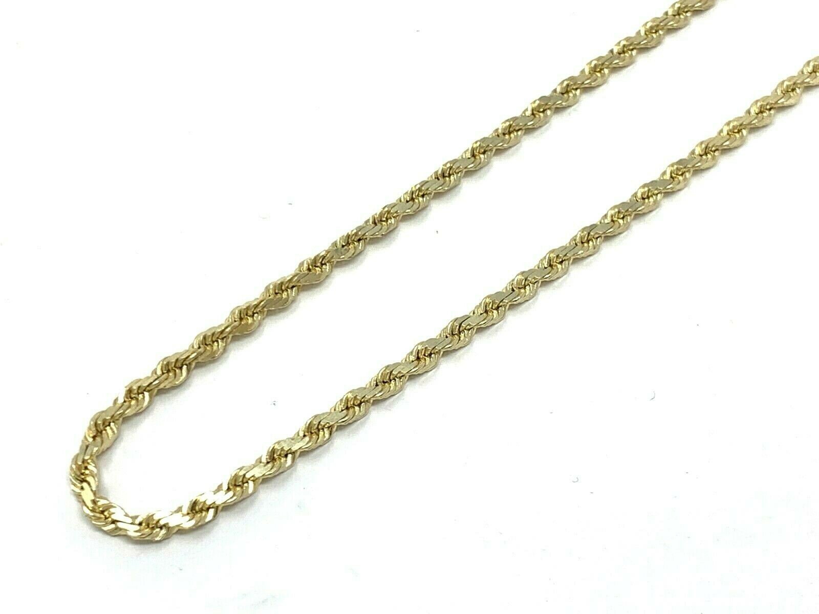 14k Yellow Gold Solid Diamond Cut Rope Chain Necklace 20″ 3mm 16.3 grams