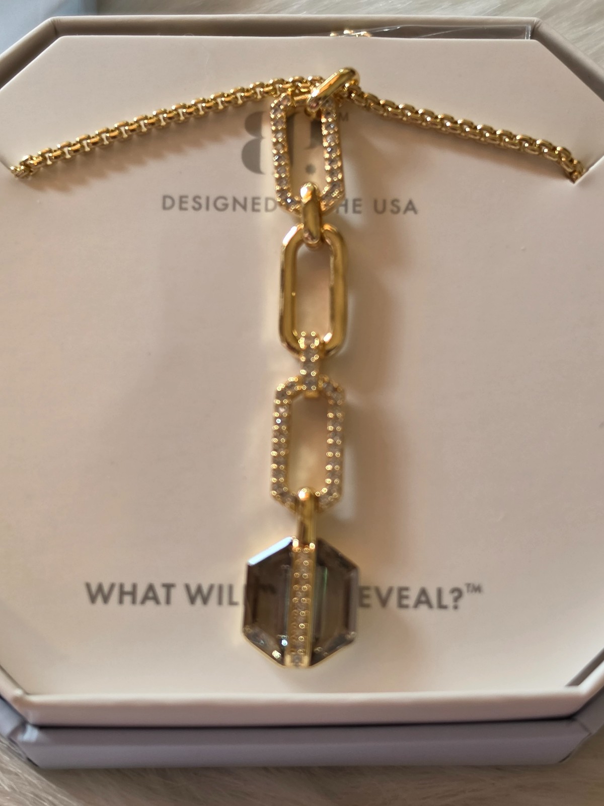 Bomb Party “Horizon Necklace” NK30445 LC Tourmaline Green Spinel Gold Plated