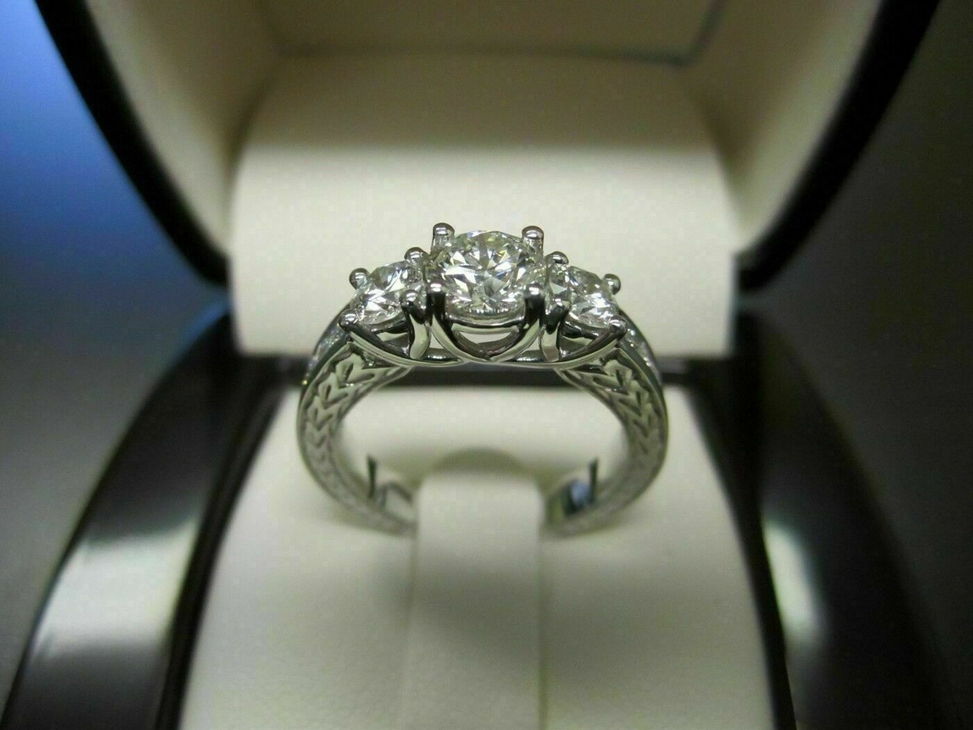 3CT Lab Created Round Diamond Vintage Engagement Ring 14k White Gold Finish