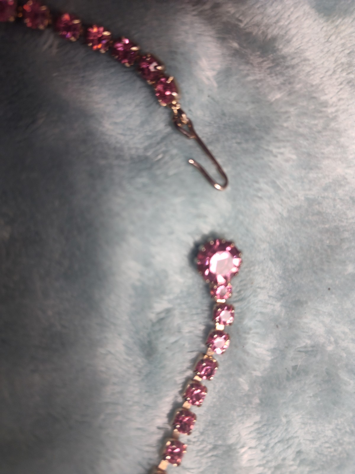 Pink Crystal Rhinestone Choker Neclace